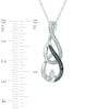 Thumbnail Image 1 of Enhanced Black and White Diamond Accent Double Infinity Pendant in Sterling Silver