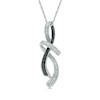 Thumbnail Image 0 of Enhanced Black and White Diamond Accent Abstract Infinity Pendant in Sterling Silver