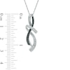 Thumbnail Image 1 of Enhanced Black and White Diamond Accent Abstract Infinity Pendant in Sterling Silver