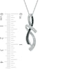 Enhanced Black and White Diamond Accent Abstract Infinity Pendant in Sterling Silver