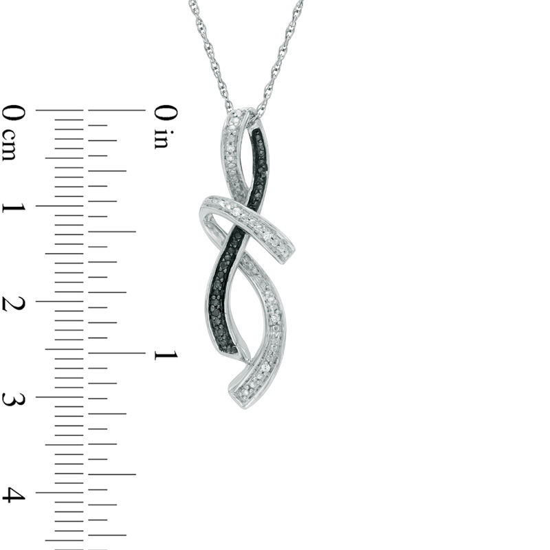Gem And Harmony Black Diamond Accent Center Infinity Pendant Necklace in Sterling Silver with Chain White