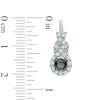 Thumbnail Image 1 of 1.00 CT. T.W. Black Diamond and Lab-Created White Sapphire Cascading Frame Drop Earrings in Sterling Silver