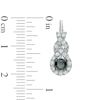 Thumbnail Image 2 of 1.00 CT. T.W. Black Diamond and Lab-Created White Sapphire Cascading Frame Drop Earrings in Sterling Silver