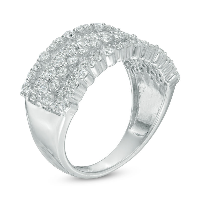 1.00 CT. T.W. Diamond Bubble Multi-Row Anniversary Band 14K White Gold