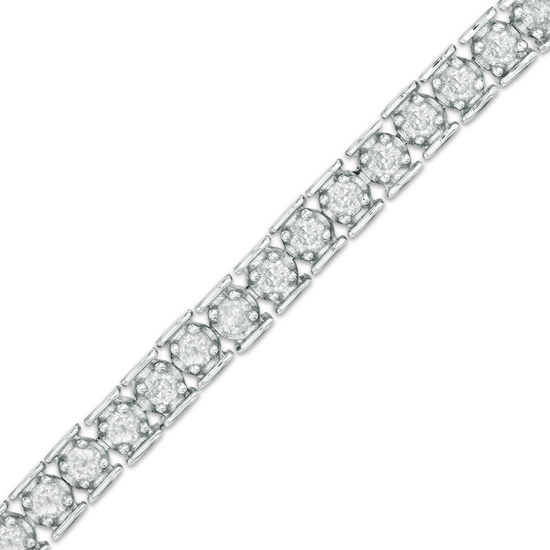 2.97 CT. T.W. Diamond Tennis Bracelet in Sterling Silver - 7.25"