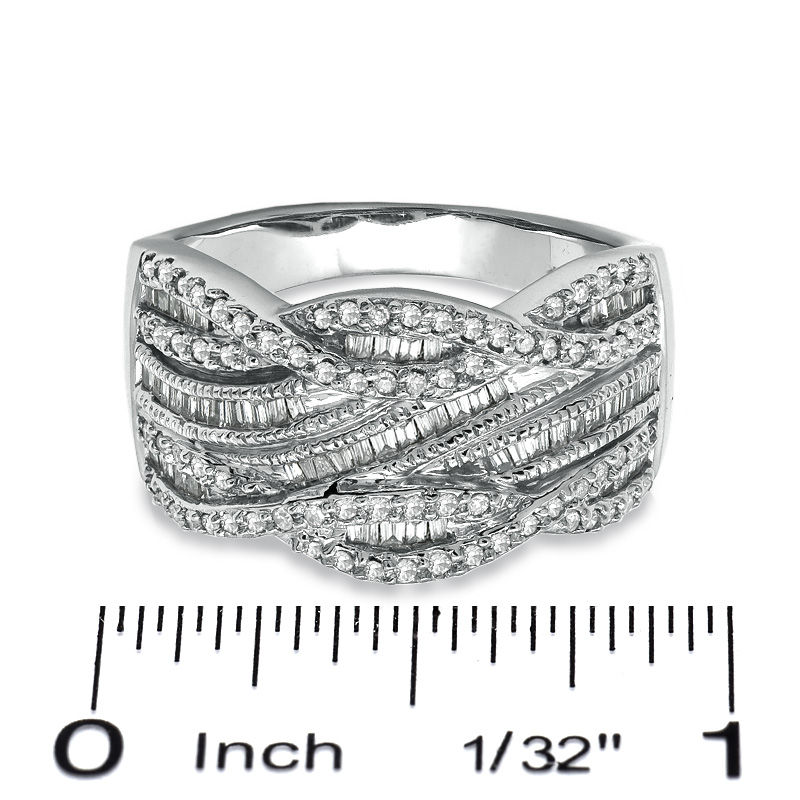 0.50 CT. T.W. Diamond Swirl Ring 10K White Gold