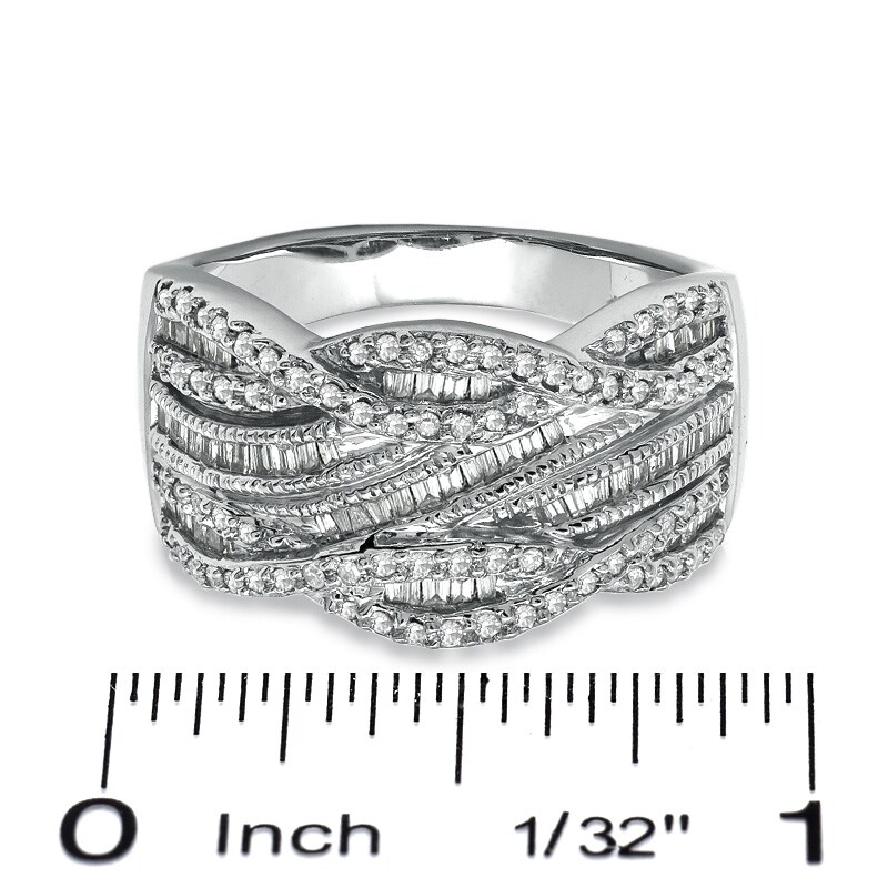 Main Image 3 of 0.50 CT. T.W. Diamond Swirl Ring in 10K White Gold