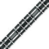Thumbnail Image 1 of 0.28 CT. T.W. Diamond Triple Row Link Bracelet in Stainless Steel and Black IP - 8.75"