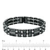 Thumbnail Image 4 of 0.28 CT. T.W. Diamond Triple Row Link Bracelet in Stainless Steel and Black IP - 8.75"