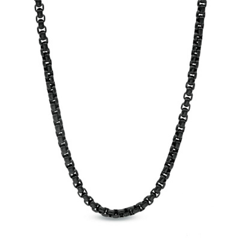 Men's 3.75mm Rolo Chain Necklace in Stainless Steel with Black IP - 30"