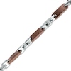 Men's Necklace and Bracelet Set in Stainless Steel and Brown IP - 24"