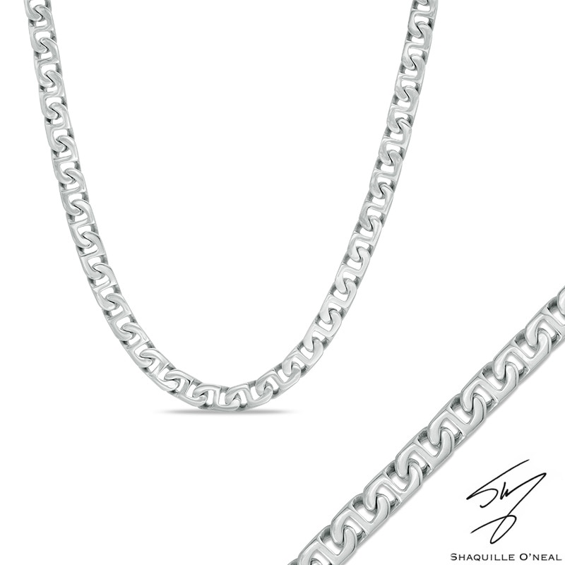 Main Image 1 of 7.0mm Mariner Chain Necklace and Bracelet Set in Stainless Steel - 24"