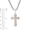 Thumbnail Image 2 of Men's Gothic-Style Layered Cross Pendant in Stainless Steel and Rose IP - 24"