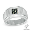 Thumbnail Image 0 of Men's Two-Tone Carbon Fiber Ring in Stainless Steel - Size 10