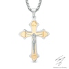 Thumbnail Image 1 of Men's Crucifix Pendant in Two-Tone Stainless Steel - 24"