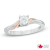 Thumbnail Image 1 of 0.35 CT. T.W. Certified Canadian Diamond Twist Engagement Ring in 14K Two-Tone Gold (I/I1)