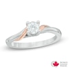 Thumbnail Image 0 of 0.35 CT. T.W. Certified Canadian Diamond Twist Engagement Ring in 14K Two-Tone Gold (I/I1)