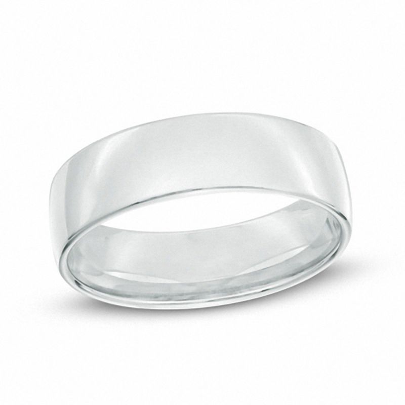 Mens 10K White Gold 5.5mm London Couture Comfort Fit Wedding Band Ring