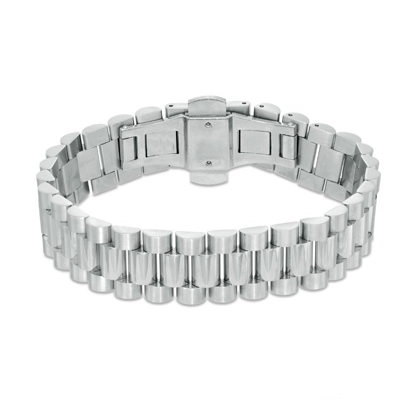 Main Image 1 of Watch-Style Link Bracelet in Stainless Steel - 8.5"