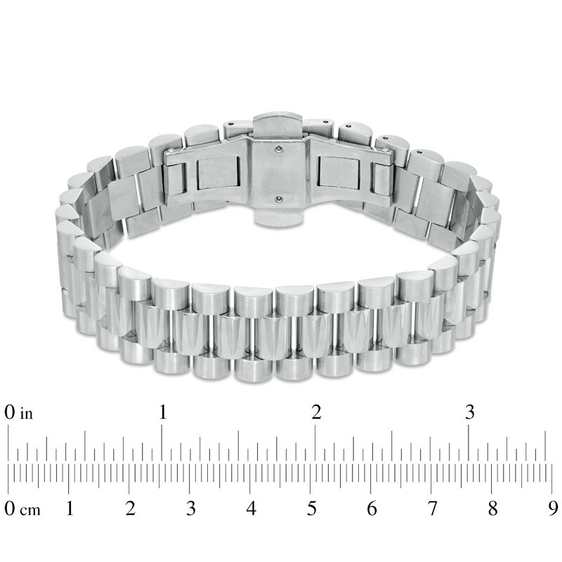 Main Image 2 of Watch-Style Link Bracelet in Stainless Steel - 8.5"