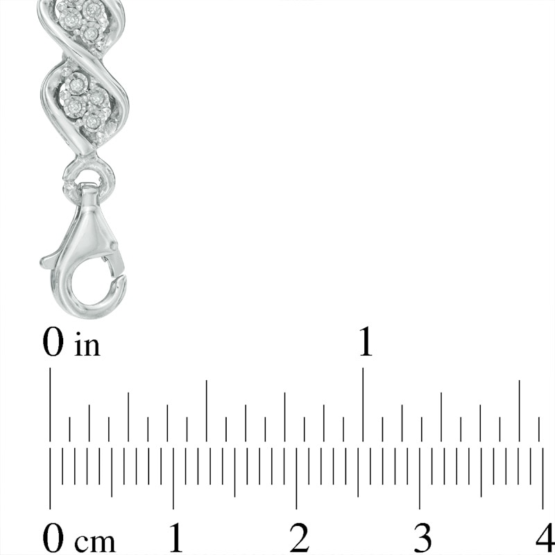 Main Image 2 of 0.50 CT. T.W. Diamond Cascading Four Stone Bracelet in Sterling Silver - 7.5"