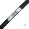 Thumbnail Image 0 of Men's Diamond Accent Black Leather ID Bracelet in Stainless Steel - 8.5"