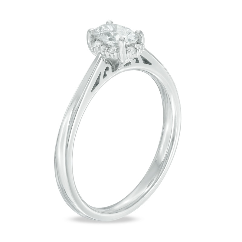 Main Image 2 of 0.60 CT. T.W. Certified Canadian Diamond Frame Engagement Ring in 14K White Gold (I/I1)