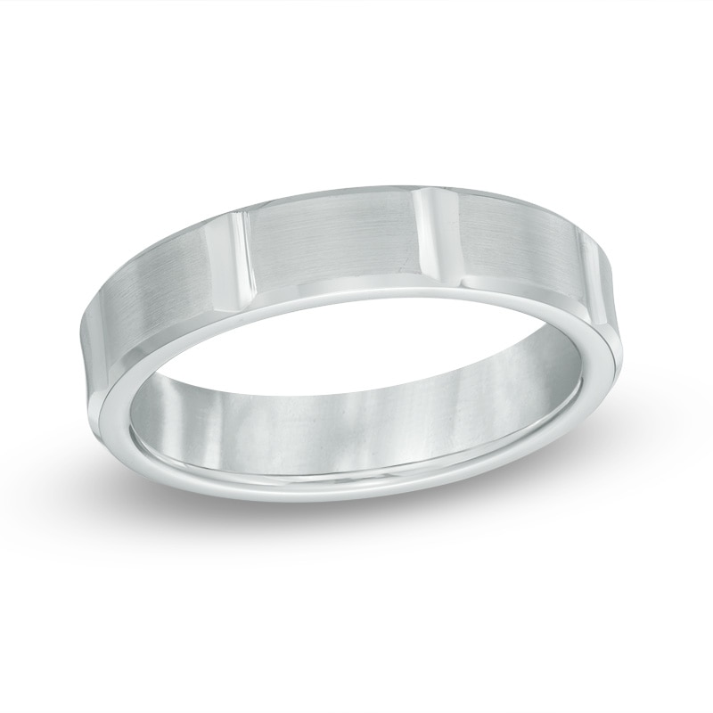 Triton Men's 5.0mm Comfort Fit Grooved Tungsten Carbide Wedding Band - Size 10|Peoples Jewellers