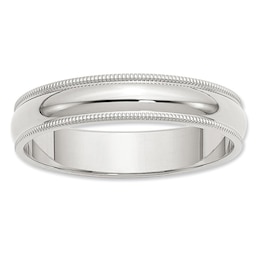 5.0mm Milgrain Edge Wedding Band in Sterling Silver