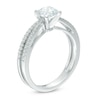 Thumbnail Image 2 of Celebration Canadian Lux® 1.00 CT. T.W. Certified Diamond Double Row Shank Engagement Ring in 14K White Gold (I/SI2)