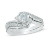 1.00 CT. T.W. Diamond Bypass Shank Bridal Set in 14K White Gold