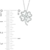 Thumbnail Image 2 of 0.15 CT. T.W. Diamond Heart-Shaped Clover Outline Pendant in 10K White Gold - 17"