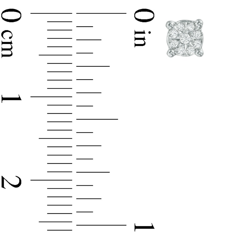 Main Image 2 of 0.09 CT. T.W. Composite Diamond Stud Earrings in Sterling Silver
