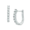 Thumbnail Image 1 of 0.09 CT. T.W. Diamond Hoop Earrings in Sterling Silver