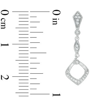 0.15 CT. T.W. Diamond Open Square Drop Earrings in Sterling Silver