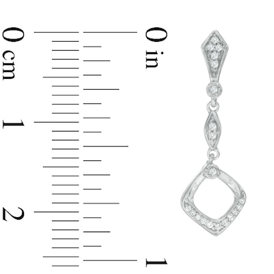 0.15 CT. T.W. Diamond Open Square Drop Earrings in Sterling Silver