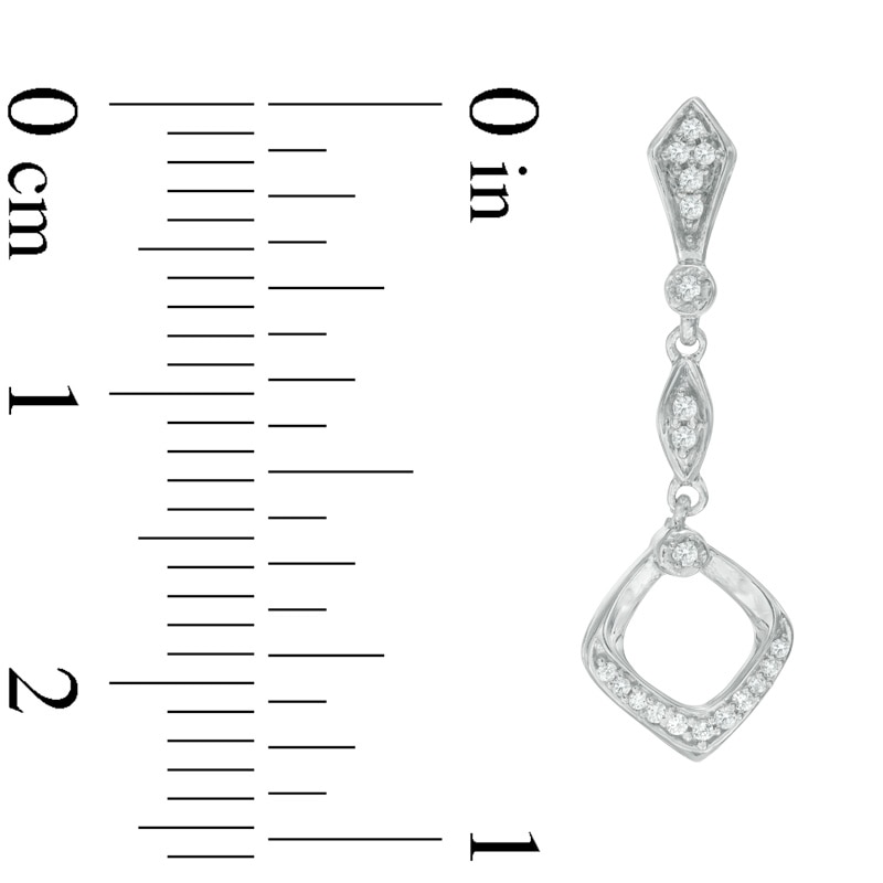 0.15 CT. T.W. Diamond Open Square Drop Earrings in Sterling Silver