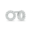Thumbnail Image 1 of 0.11 CT. T.W. Diamond Circle Stud Earrings in Sterling Silver