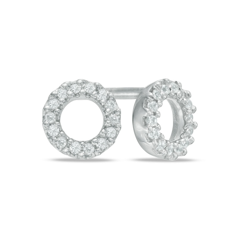 0.11 CT. T.W. Diamond Circle Stud Earrings in Sterling Silver|Peoples Jewellers