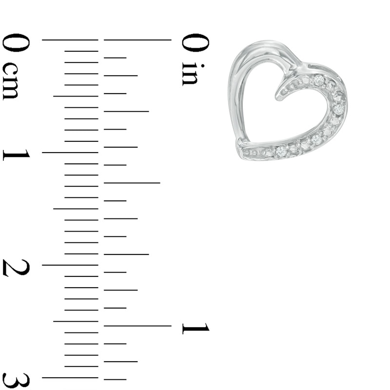 Main Image 2 of Diamond Accent Heart Stud Earrings in Sterling Silver