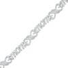0.18 CT. T.W. Diamond Heart-Shaped Infinity with "MOM" Bracelet in Sterling Silver - 7.5"