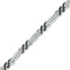 Thumbnail Image 1 of 0.70 CT. T.W. Enhanced Black and White Diamond Five Stone Station Bracelet in Sterling Silver - 7.5&quot;