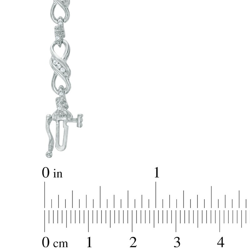 Main Image 2 of 0.23 CT. T.W. Diamond Infinity Link Bracelet in 10K White Gold - 7.25"