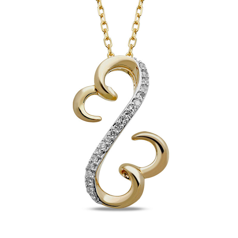 Main Image 1 of Open Hearts by Jane Seymour™ Diamond Accent Looping Pendant in 10K Gold
