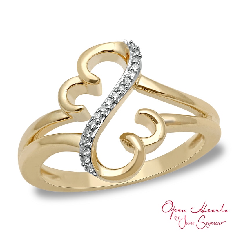 Open Hearts by Jane Seymour™ Diamond Accent Looping Ring in 10K Gold