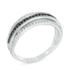 Thumbnail Image 1 of 0.18 CT. T.W. Champagne and White Diamond Multi-Row Band in Sterling Silver