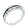 Thumbnail Image 1 of 0.18 CT. T.W. Champagne and White Diamond Multi-Row Band in Sterling Silver