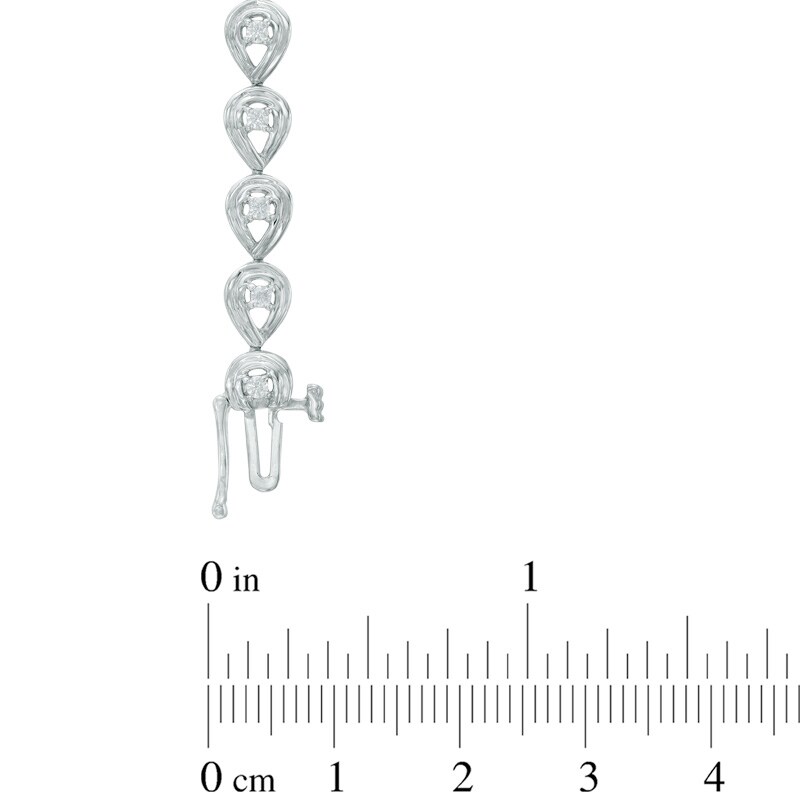 Main Image 2 of 0.45 CT. T.W. Diamond Teardrop Link Bracelet in 10K White Gold - 7.25&quot;