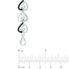 Thumbnail Image 2 of 0.09 CT. T.W. Enhanced Black and White Diamond Curlique Heart Link Bracelet in Sterling Silver - 7.5"