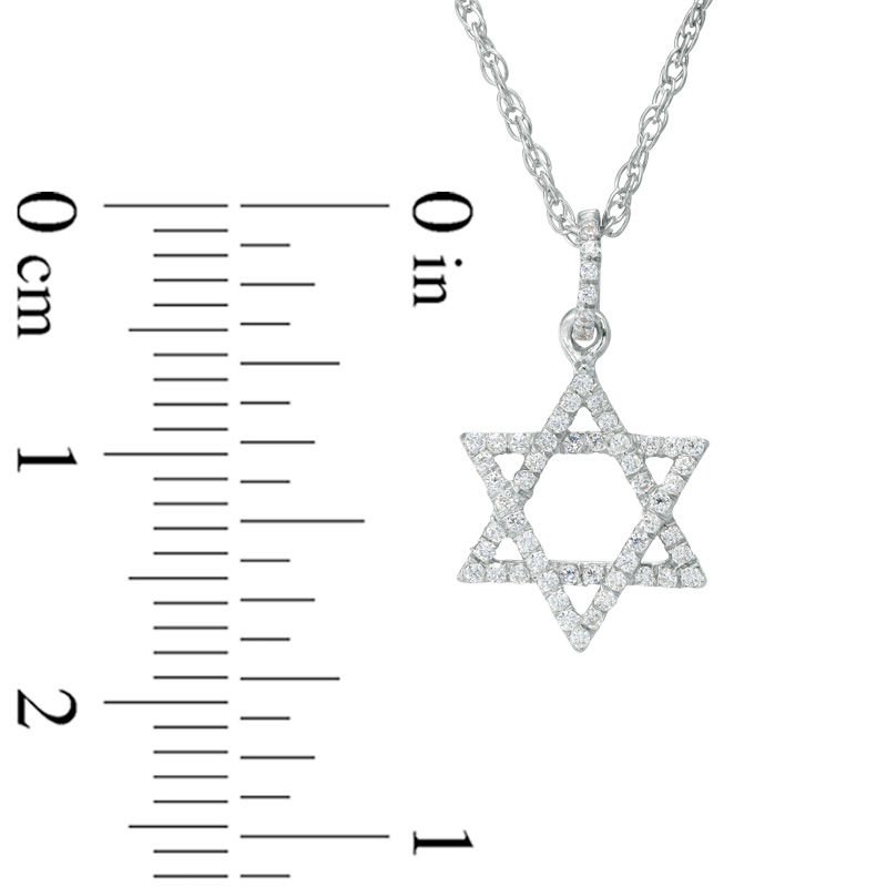 0.15 CT. T.W. Diamond Star of David Pendant in Sterling Silver